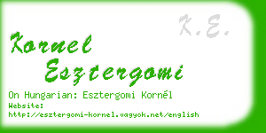 kornel esztergomi business card